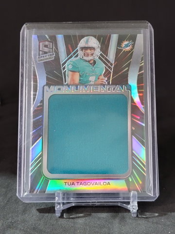 2020 spectra Monumental tua Tagovailoa jersey patch silver refractor /75