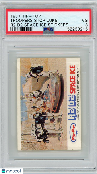 1977 Tip-Top R2 D2 Space Ice Stickers Troopers Stop Luke PSA 3