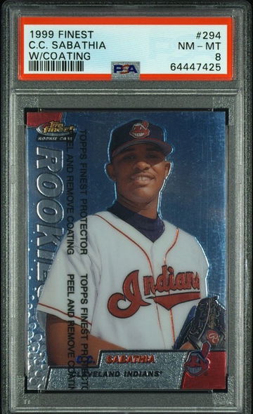 1999 CC Sabathia RC With Coating PSA 8