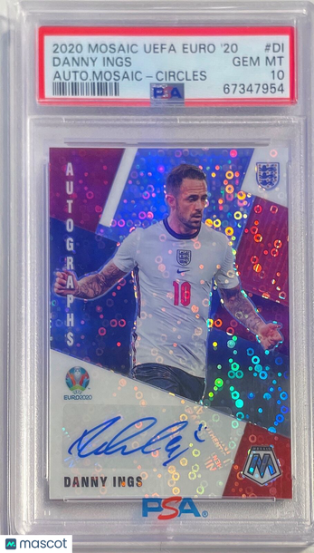 2020 Panini Mosaic UEFA Euro 2020 Autographs Mosaic Danny Ings #DI Autograph Mosaic Circles PSA 10