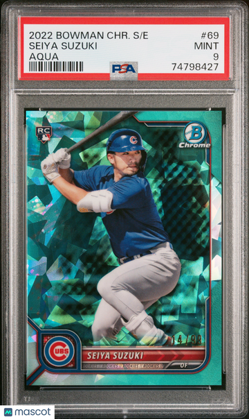 2022 Bowman Chrome Sapphire Edition Seiya Suzuki #69 Aqua PSA 9