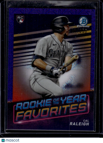 2022 Bowman Chrome Rookie of the Year Favorites Cal Raleigh #ROYF-7 Purple Refractor RC