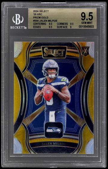 2024 Panini Select Jalen Milroe '25 Xrc Redemption Gold Prizm BGS 9.5