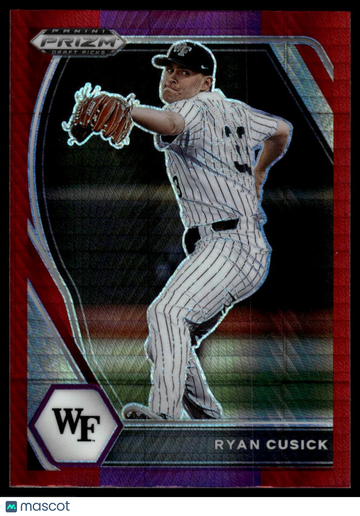 2021 Panini Prizm Draft Picks Ryan Cusick #PDP24 Hyper Red & Purple Prizm