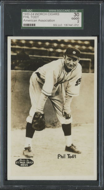 1933-34 Worch Cigars Phil Todt SGC 30 Good 2