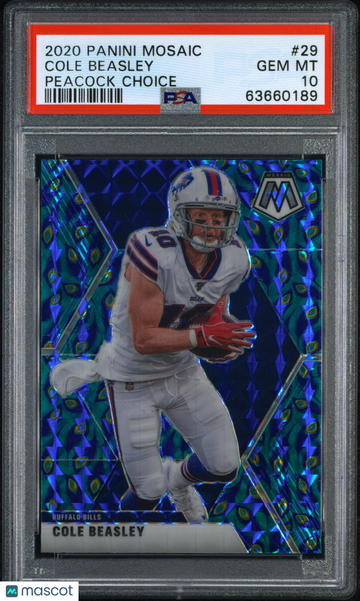 2020 Mosaic Cole Beasley Peacock Choice PSA 10