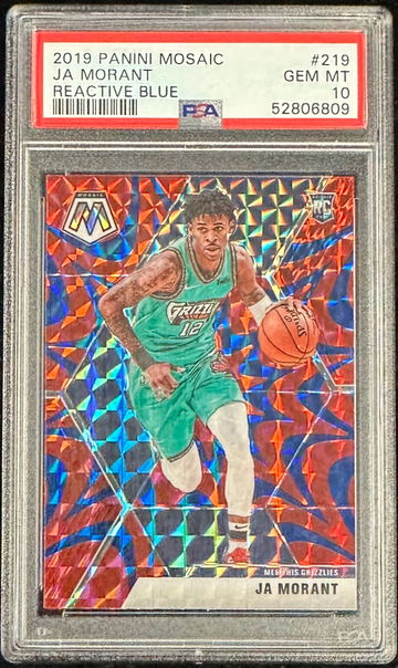 2019 Ja Morant Mosaic Reactive Blue Prizm Rookie #219 PSA 10