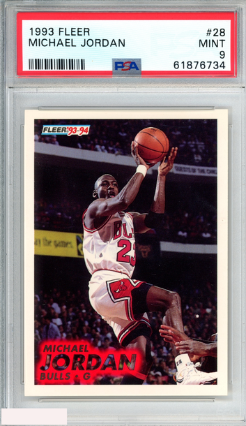 1993 FLEER MICHAEL JORDAN #28 CHICAGO BULLS HOF PSA 9 MINT
