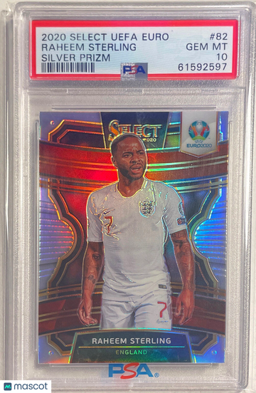 2020 Panini Select UEFA Euro Raheem Sterling #82 Silver Prizm PSA 10