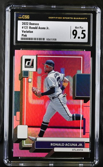2022 Donruss Ronald Acuna Pink Variation CSG 9.5