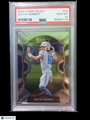 2020 Panini Select Justin Herbert #44 PSA 10