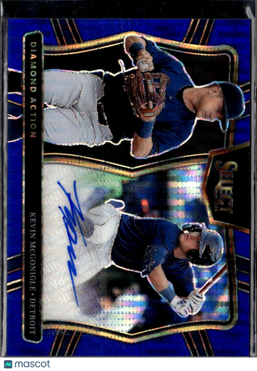 2025 Panini Select Prizm Kevin McGonigle Autographed Blue Trading Card MLB Detroit Tigers DAS-KM