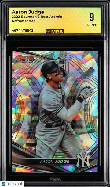 2022 Bowman's Best Aaron Judge #33 Atomic Refractor MBA 9
