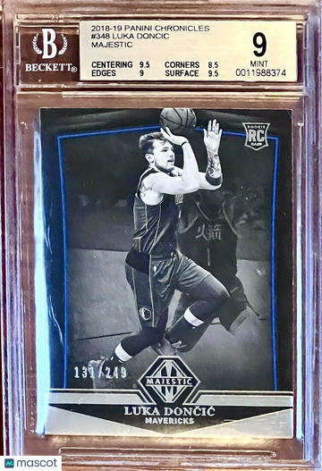 /249 POP 3 BGS 9 RC Luka Doncic 2018-19 Majestic True Rookie Thick Stock Foil SP