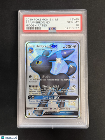 2019 Pokemon Sun & Moon Hidden Fates Umbreon GX Fa Hidden Fates PSA 10 #SV69