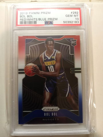 2019-20 Prizm Red White Blue RC Bol Bol PSA 10
