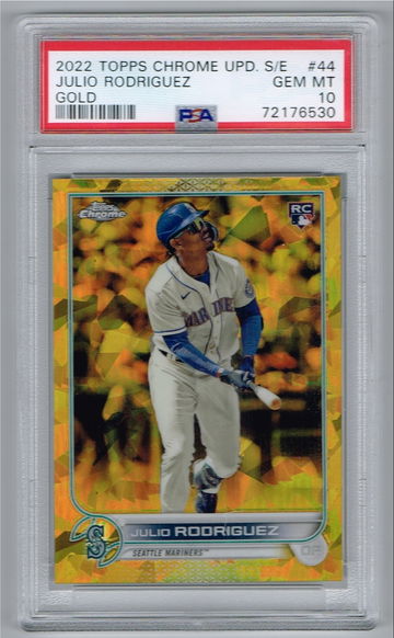 JULIO RODRIGUEZ 2022 TOPPS CHROME UPDATE SAPPHIRE EDITION GOLD REFRACTOR RC