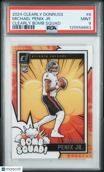 2024 Panini Clearly Donruss Clearly Bomb Squad Michael Penix JR. #6 Short Print Parallel/Variety Rookie Insert Low Pop R
