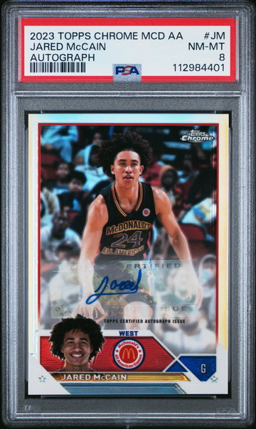 2023 Topps Chrome Mcdonald's All-American Autographs Jared Mccain #JM PSA 8