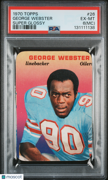 1970 Topps Super Glossy Football George Webster #26 PSA 6