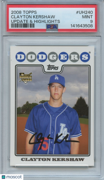2008 Topps Updates & Highlights Clayton Kershaw #UH240 [Base] Rookie Base Set PSA 9