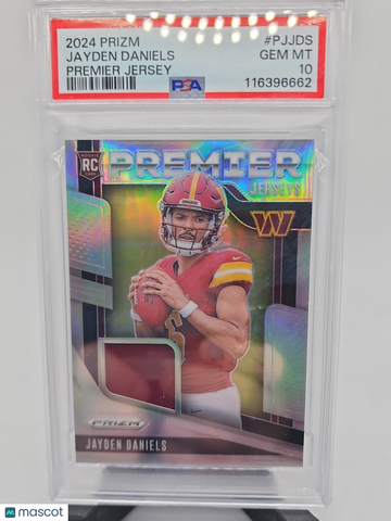Graded PSA 10 2024 Panini Prizm Jayden Daniels PJ-JDS Jakobi Meyers Auto Rookie Football Card