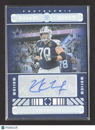 2024 Panini Photogenic Snap Shot Signatures Zack Martin #SSA-ZMA 39/49 Auto
