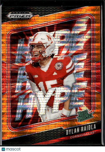 Dylan Raiola 2025 Panini Prizm Draft Picks Hype Orange /75 Nebraska Cornhuskers