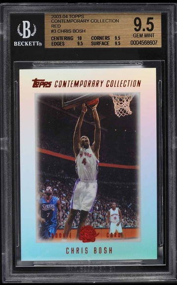 2003 TOPPS CONTEMPORARY COLLECTION RED CHRIS BOSH ROOKIE /225 BGS 9.5 TRUE GEM MINT