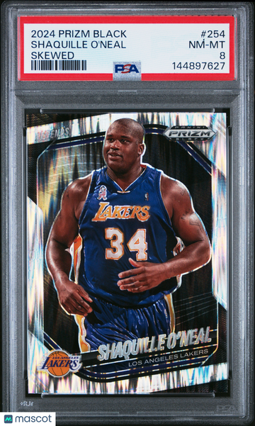 2024 Panini Prizm Black Shaquille O'Neal #254 Skewed /249 PSA 8