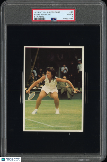 1975 S.T.I.G. Superstars Stickers Billie Jean King #73 PSA 4