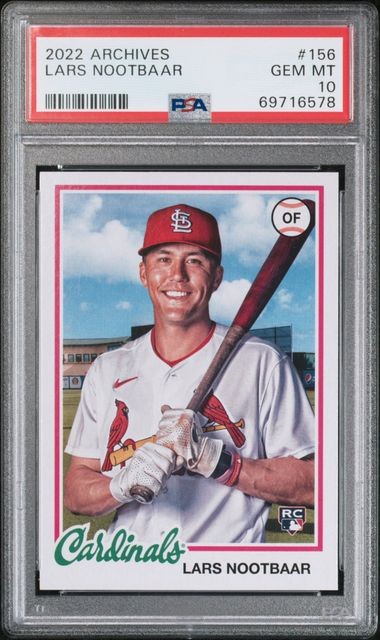 2022 Topps Archives 156 Lars Nootbaar PSA 10 RC