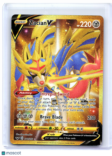 Sword & Shield Base Set Zacian V (Secret) Holo Secret Rare #211/202