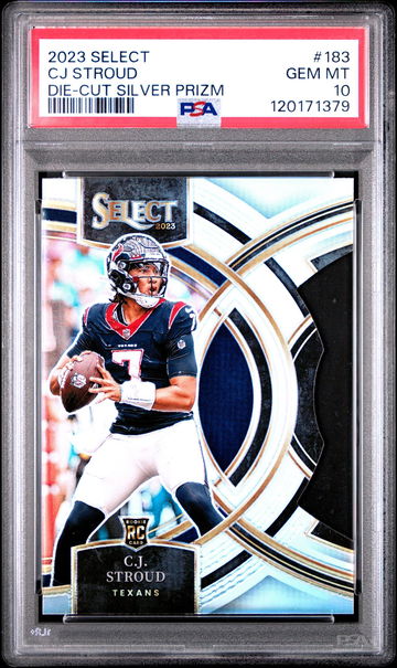 2023 Panini Select Premier Level Die Cut Silver Prizm CJ Stroud #183 PSA 10