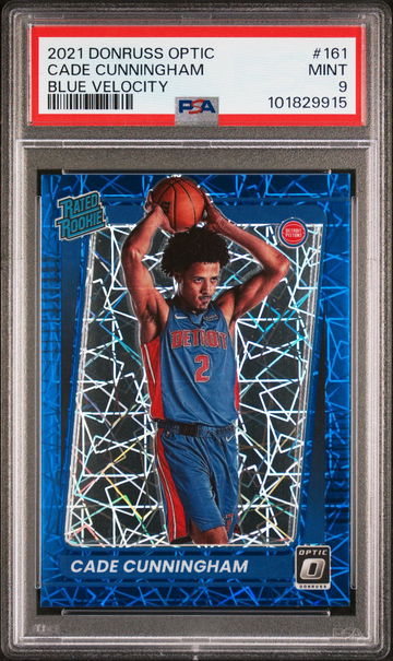 2021 Donruss Optic Rated Rookie Blue Velocity Cade Cunningham #161 PSA 9