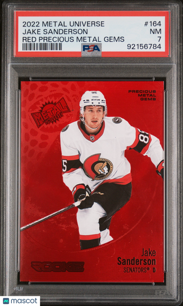 2022 Skybox Metal Universe Jake Sanderson #164 Red Precious Metal Gems PSA 7