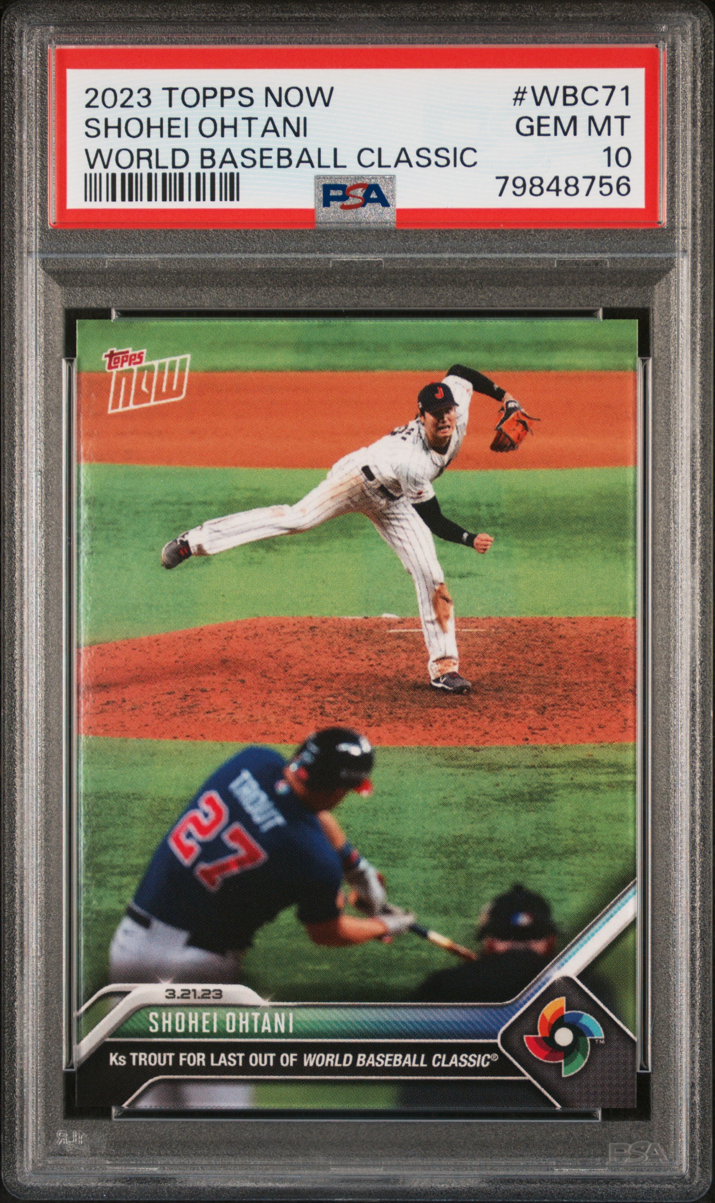 2023 Topps Now World Baseball Classic #WBC71 Shohei Ohtani PSA Gem Mint 10