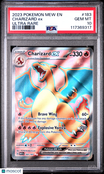 2023 Pokemon Mew EN-151 Charizard EX Ultra Rare PSA 10 #183