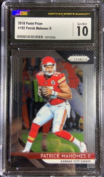 2018 Panini Prizm Patrick Mahomes #102 CSG 10 Gem Mint Kansas City Chiefs