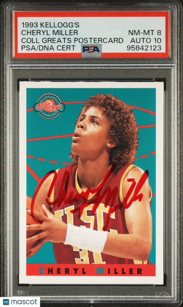 1993 Kellogg's College Greats Postercards Cheryl Miller Coll Greats Postercard PSA 8 Auto 10