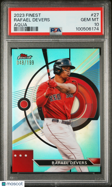2023 Topps Finest Rafael Devers #27 Aqua /199 PSA 10
