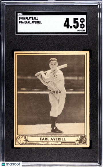 1940 Playball Earl Averill #46 SGC 4.5