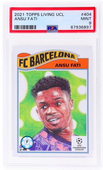 2021 Topps Living UCL Ansu Fati #404 PSA 9