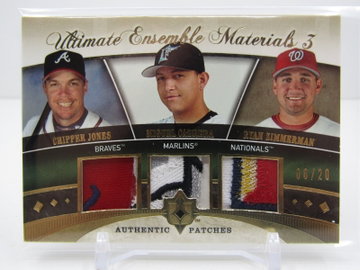 JONES CABRERA ZIMMERMAN 2006 ULTIMATE COLLECTION TRIPLE PRIME GAME WORN! #06/20!