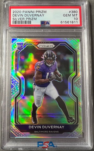 2020 Prizm Devin Duvernay Silver PSA 10 #380 RC rookie card