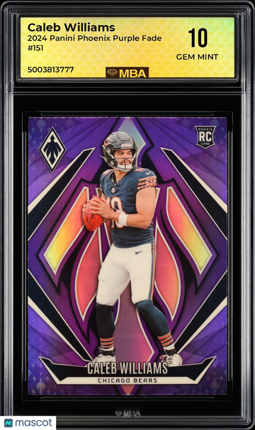 2024 Panini Phoenix Caleb Williams #151 Purple Fade MBA 10