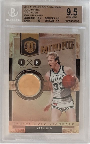 2010-11 Panini Gold Standard Gold Mining Gold Rush Larry Bird 3/8 Graded BGS9.5 GEM MINT 1/1 RARE