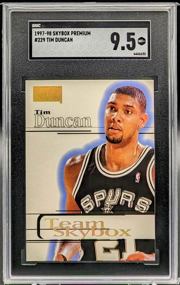 1997-98 Skybox Premium #229 Tim Duncan Team Skybox SGC 9.5 Mint+