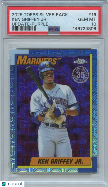 2025 Topps Chrome Ken Griffey Jr #16 Purple Insert PSA 10