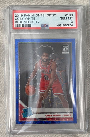 2019 Coby White Donruss Optic Blue Velocity (PSA 10)